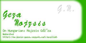 geza mojzsis business card